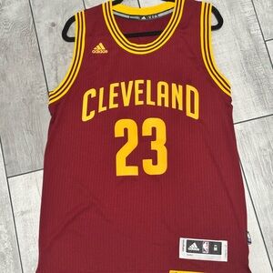 Adidas Cleveland LeBron James Maroon and Yellow Jersey